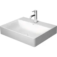 Duravit Möbelwaschtisch geschliffen DuraSquare 60x47cm, o. ÜL, m HLB, 1 Hahnloch, weiß