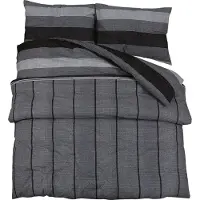 vidaXL Bettwäsche-Set Dunkelgrau 155x220 cm Baumwolle