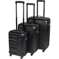 Slazenger Koffer Set 3teilig - Kofferset mit Handgepäck Koffer, Reisekoffer und Koffer Groß - Hartschalenkoffer mit Rollen - Zahlenschloss mit 3-stelligem Code - Schwarz