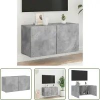 The Living Store TV-Wandschrank Betongrau 80x30x41 cm