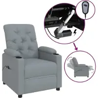 Syfax Relaxsessel Elektrisch Hellgrau Stoff