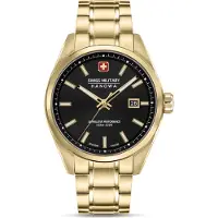 Swiss Military Hanowa Quarzuhr "Pioneer", gold (goldfarben, schwarz, schwarz), HANOWA, Armbanduhren, Herren, goldfarben, Quarzuhr, Armbanduhr, Herrenuhr, Swiss Made, Edelstahlarmband, analog, Tag