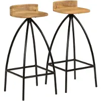 The Living Store Barhocker 2 Stk. Massivholz Mango