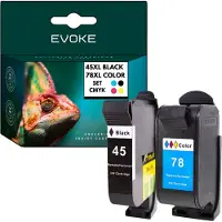 Evoke Patronen für HP 45 78 XL 51645AE C6578A ️️ 920C 930c940 950c 960c 970c 980c 1280 ️