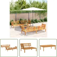 The Living Store 5-tlg. Garten-Sofagarnitur aus Paletten Massivholz Akazie
