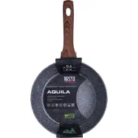 Resto Kitchenware Bratpfanne "Aquila, tiefe Schmorpfanne langlebig und spülmaschinenfest" Aluminium 1 Stk. tlg. mit ergonomischem weichem Griff in Holzoptik