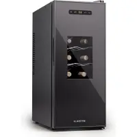 Klarstein Freistehender Weinkühlschrank 1 Zone, Getränkekühlschrank Klein, Kleiner Weinschrank, Wein-Kühlschrank Klein mit Glastür, Indoor/Outdoor Flaschenkühlschrank, Wine Fridge, 12 Flaschen