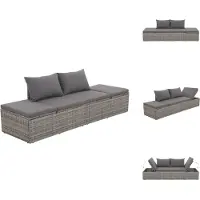 vidaXL Gartenbett Grau 195×60 cm Poly Rattan - Gartenbetten