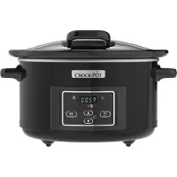 Crock-Pot CSC052X, 4,7 l, Schwarz, Silber, Digital, 0,5 h, 20 h, Glas