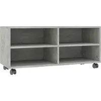 Syfax TV-Schrank mit Rollen Betongrau 90x35x35 cm Holzwerkstoff