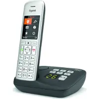 Gigaset CE 575 A, Analoges/DECT-Telefon, Kabelloses Mobilteil, Freisprecheinrichtung, 200 Eintragungen, Anrufer-Identifikation, Schwarz, Silber