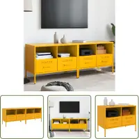 The Living Store TV-Schränke 2 Stk. Senfgelb 68x39x50,5 cm Kaltgewalzter Stahl