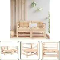 The Living Store Garten-Ecksofas 2 Stk. Massivholz Kiefer