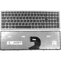 T-ProTek DE Schwarz Tastatur mit Grau Rahmen, Ohne Beleuchtung kompatibel für Lenovo IdeaPad Z500T