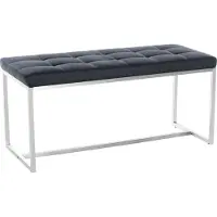 CLP Edelstahl Küchenbank Barci Kunstleder I Moderne 2er-Sitzbank Mit Polsterung Für Esszimmer Und Küche Und Büro I Sitzhöhe 48 CM, Farbe: grau