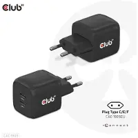 Club 3D CLUB3D Travel Charger PPS 45W GAN technology, Dual port USB Type-C, Power Delivery(PD) 3.0 Support, Drinnen, AC, 20 V, Schwarz
