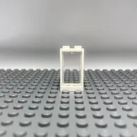 LEGO 50x weißes Fenster 1x2x3 mit transparenter Scheibe