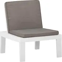 Syfax Garten-Lounge-Stuhl mit Auflage Kunststoff Weiß