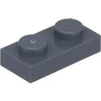 LEGO 500 Stück Bauplatten, 1x2, Dunkelgrau