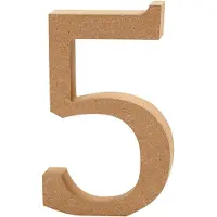 Creativ Company Zahl, 5, H 13 cm, Stärke: 2 cm, MDF, 1Stck