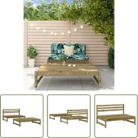 The Living Store 2-tlg. Garten-Lounge-Set Kiefernholz Imprägniert