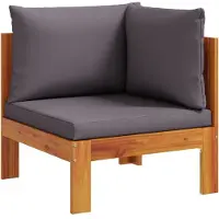 Syfax Garten-Ecksofa mit Kissen Massivholz Akazie