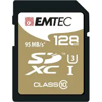Emtec ECMSD128GXC10SP, 128 GB, SDXC, Klasse 10, 95 MB/s, 90 MB/s, Schwarz