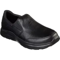 SKECHERS Herren Leder Flex Advantage SR-Bronwood Slip On Schuhe FS5088 (46 EU) (Schwarz)