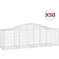 vidaXL Gabionen mit Hochbogen 50 Stk. 200x50x60/80 cm Verzinktes Eisen