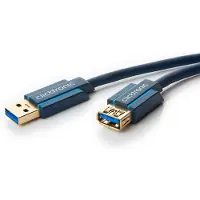 ClickTronic USB 3.0 Verlängerung, Hochgeschwindigkeits-Verlängerung für USB Stecker vom Typ A