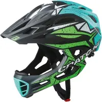 Cratoni C-Maniac Pro Fullface MTB Helm black-lime-turquoise matt