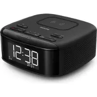 Philips R7705/10 Radiowecker DAB+/UKW Digitalradio (Bluetooth, Doppelter Alarm, Sleep Timer, Automatische Zeitsynchronisierung, Batteriesicherung, Ladegerät für Mobiltelefone)