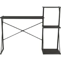 Syfax Schreibtisch mit Regal Schwarz 116×50×93 cm