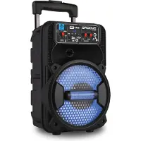 IDance Bluetooth Party-Lautsprecher Boombox mit Rollen und Mikrofon schwarz