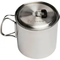 Solo Stove Kochtopf Pot 900 900 ml Edelstahl Camping Outdoor Ø 11,9 cm H 11,4 cm ausklappbare Griffe, für Campingkocher verstaubar