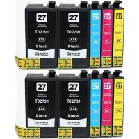 Inkpro 10 kompatible Tintenpatronen T27 XL - 4 x T2791, je 2 x T2712 T2713 T2714 für Epson WorkForce WF-3620 3640 7110 7210 7610 7615 7620 7710 7715 7720