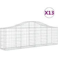 vidaXL Gabionen mit Hochbogen 13 Stk. 200x30x60/80 cm Verzinktes Eisen