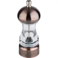 Assheuer & Pott APS 40551 Pfeffermühle COPPER, Acryl/Kunststoff (ABS), Mahlwerk Kohlenstoffstahl, Ø 6 cm, Höhe 15 cm, transparent/Kupfer