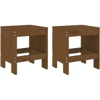 Syfax Gartenhocker 2 Stk. Honigbraun 40x36x45 cm Massivholz Kiefer