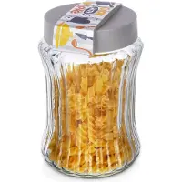 Excellent houseware Vorratsdose für Trockenfutter aus Glas und Kunststoff
