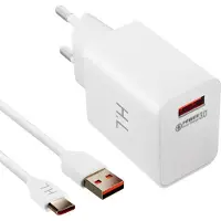 Avizar , Universal USB 3A Qualcomm Quick Charge 3.0 Ladegerät + USB-C Ladekabel, Weiß
