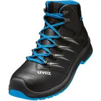 Uvex Sicherheitsstiefel "2 trend Stiefel" Gr. 49, schwarz (schwarz, blau), 49, Obermaterial: 100% Rindsleder Leather cow., Schuhe, Sicherheitsstiefel
