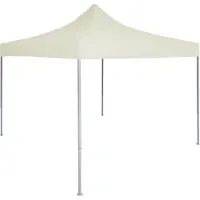 Syfax Profi-Partyzelt Faltbar 2×2 m Stahl Creme