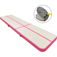 The Living Store Aufblasbare Gymnastikmatte mit Pumpe 700x100x15 cm PVC Rosa