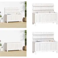 vidaXL Gartentruhe Weiß 108x42,5x54 cm Massivholz Kiefer - Gartentruhe - Gartentruhen - Gartenbox - Garten Aufbewahrungsbox