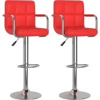 Syfax Barhocker 2 Stk. Rot Kunstleder