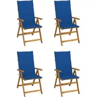 Syfax Hochlehner Verstellbar 4 Stk. mit Auflagen Massivholz Akazie