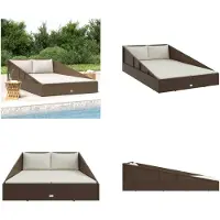 vidaXL Gartenbett Braun 110x200 cm Poly Rattan - Sonnenliege - Sonnenliegen - Sonnenbett - Sonnenbetten