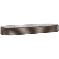 Syfax Hochbeet Verzinkter Stahl 322x100x36 cm Braun