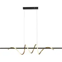 JUST LIGHT . LED-Hängeleuchte Emanda, Eisen, schwarz-messing